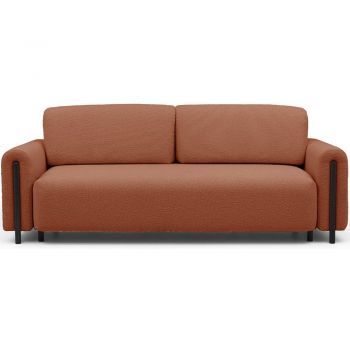 Canapea teracotă extensibilă/cu spațiu de depozitare cu tapițerie din țesătură bouclé 244 cm Arcadova – ELTAP Canapea teracotă extensibilă/cu spațiu de depozitare cu tapițerie din țesătură bouclé 244 cm Arcadova – ELTAP