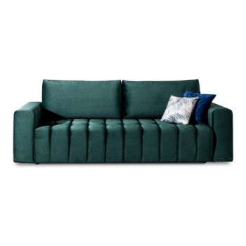 Canapea verde-închis extensibilă/cu spațiu de depozitare cu tapițerie din catifea 247 cm Lazaro – ELTAP Canapea verde-închis extensibilă/cu spațiu de depozitare cu tapițerie din catifea 247 cm Lazaro – ELTAP