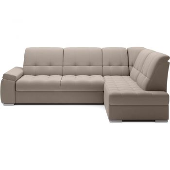 Colțar bej extensibil/cu spațiu de depozitare cu tapițerie din catifea (cu colț pe partea dreaptă/în formă de ”L”) Sado – ELTAP Colțar bej extensibil/cu spațiu de depozitare cu tapițerie din catifea (cu colț pe partea dreaptă/în formă de ”L”) Sado – ELTAP