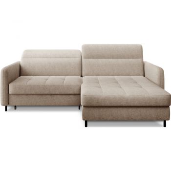 Colțar bej extensibil/cu spațiu de depozitare cu tapițerie din chenille (cu colț pe partea dreaptă/cu șezlong) Gomsi – ELTAP Colțar bej extensibil/cu spațiu de depozitare cu tapițerie din chenille (cu colț pe partea dreaptă/cu șezlong) Gomsi – ELTAP